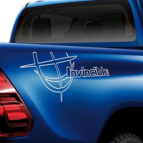 &quot;Invincible&quot; kleebis, hõbe. Double Cab